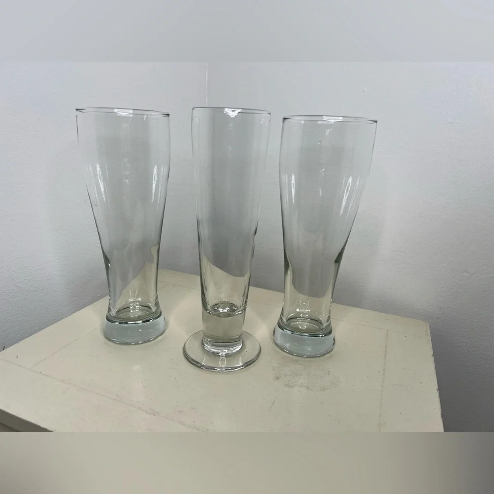 Pilsner Clear Beer Mugs - Set of 3